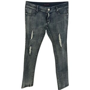 URBAN GROOVE Women's Distressed Blue Denim Skinny Jeans Size LA